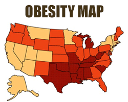 Map of Obesity Rate by State